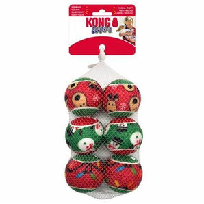 Kong Holiday SqueakAir Balls 6 Pack - M