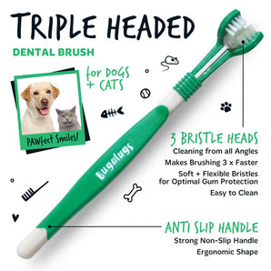 Bugalugs Triple Headed Dental Care Toothbrushes - 2 pk