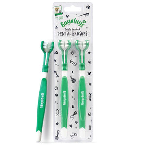 Bugalugs Triple Headed Dental Care Toothbrushes - 2 pk