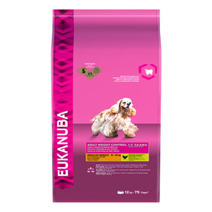 Eukanuba Dog Food For Weight Control With Chicken For Medium Breeds 12kg